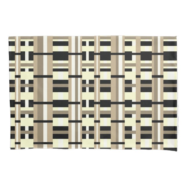 Funda De Cojín Taupe, Tan, Negro, Blanco Moderno (Anverso-izquierdo)