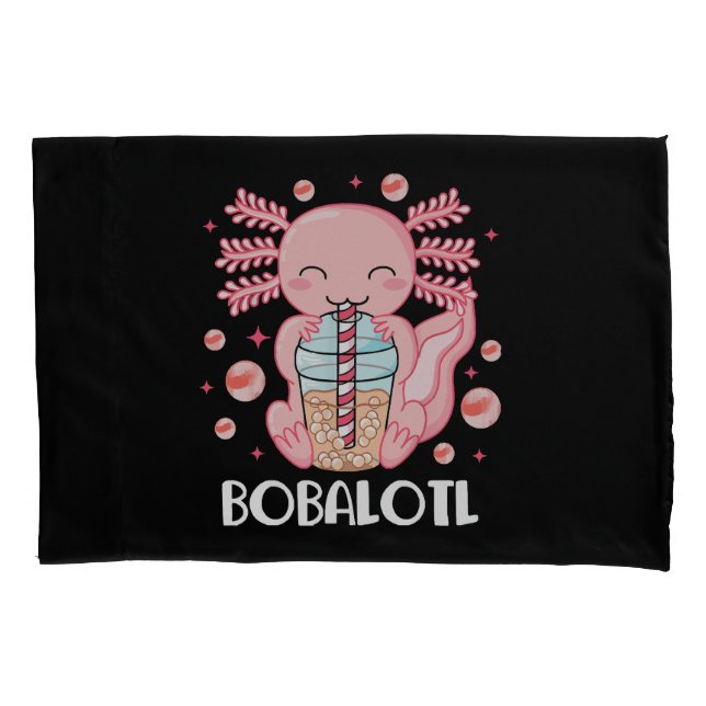Funda De Cojín Té de burbujas de ajolote divertido (Anverso)