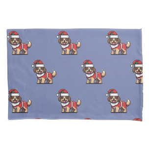 Funda De Cojín Te deseamos una feliz navidad con una linda santa 