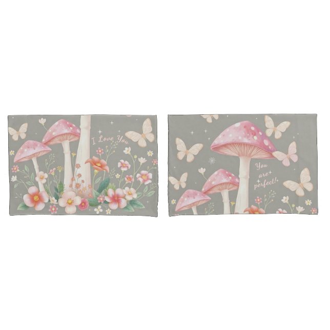 Funda De Cojín Te Quiero, Setas Pastel Caprichosas (Anverso - Set)