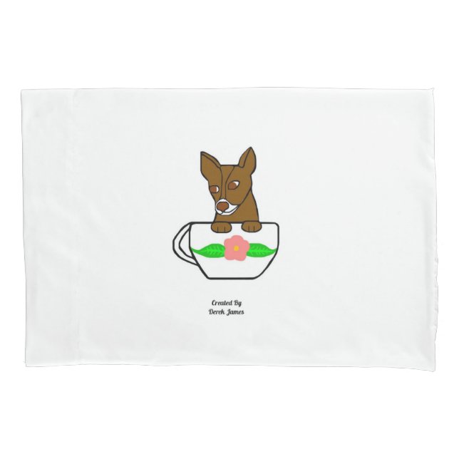 Funda De Cojín Teacup Chihuahua Standard Pillowcase (Anverso)