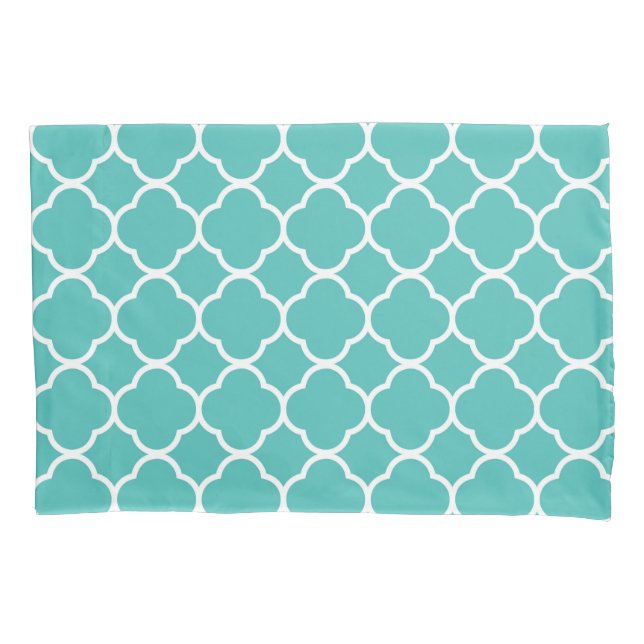Funda De Cojín Teal Quatrefoil Pattern (Anverso-izquierdo)