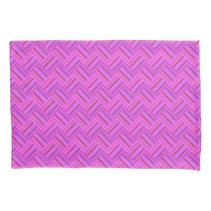 Funda De Cojín Tejido de rayas rosadas diagonal patrón