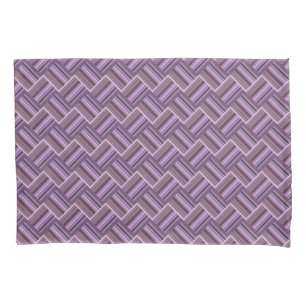 Funda De Cojín Tejido diagonal de rayas malvas
