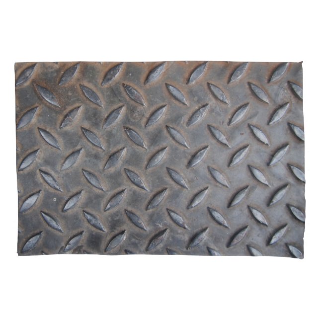 Funda De Cojín Tejido metalizado de diamante de grunge, de acero  (Anverso)