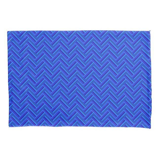 Funda De Cojín Tejidos de doble trama de franjas azules (Anverso)