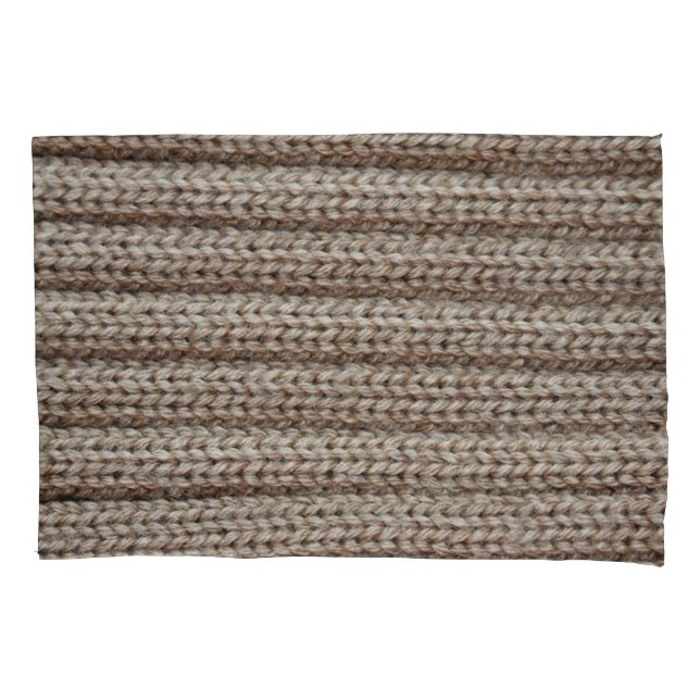 Funda De Cojín Tejidos de punto lisos, textura marrón. (Anverso)