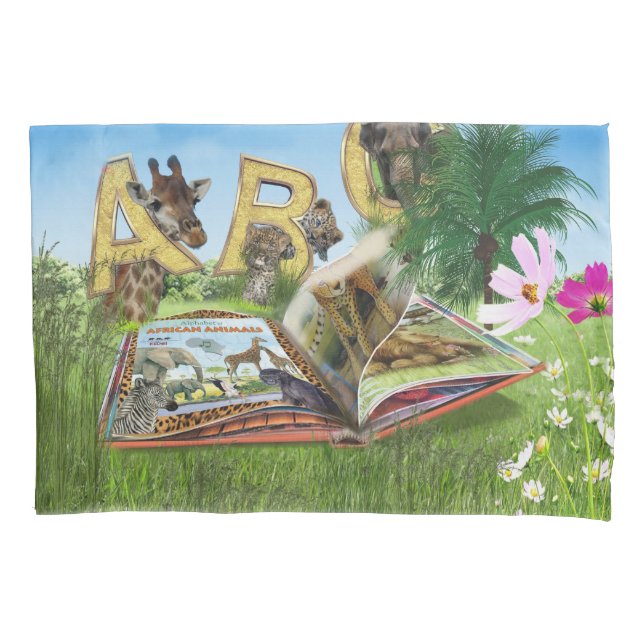 Funda De Cojín Temas del alfabeto de la capital ABC. (Anverso)