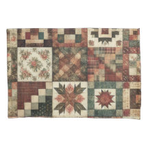 Terracotta Patchwork Quilt Rustic Farmhouse