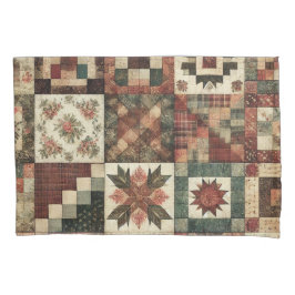 Funda De Cojín Terracotta Patchwork Quilt Rustic Farmhouse