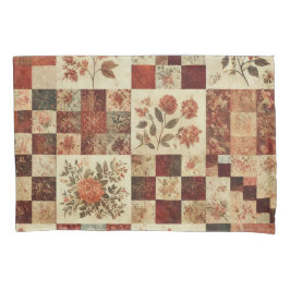 Funda De Cojín Terracotta Patchwork Quilt Rustic Farmhouse