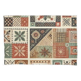 Funda De Cojín Terracotta Patchwork Quilt Rustic Farmhouse