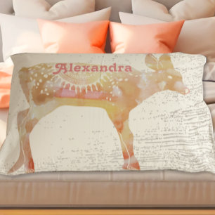 Funda De Cojín Terracotta Personalizado Chica Room Fawn Deer Wood
