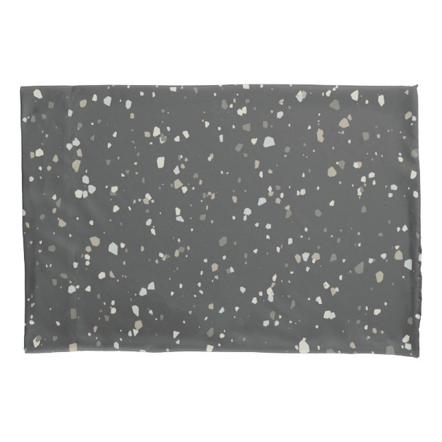Funda De Cojín Terrazo Gris Moderno (Anverso)