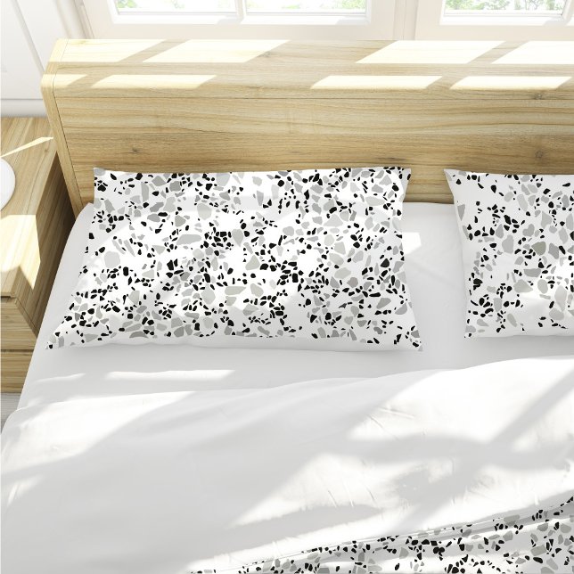 Funda De Cojín Terrazzo blanco moderno (Modern White Terrazzo Pillow Case by Looly Elzayat
)