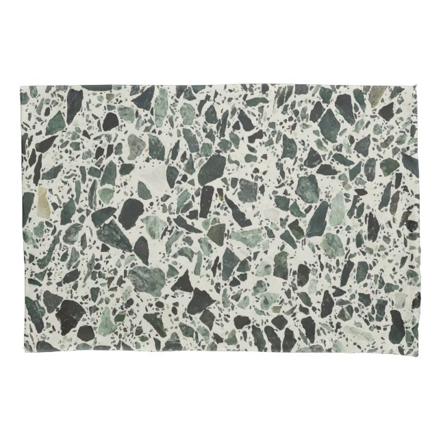 Funda De Cojín Terrazzo verde moderno (Anverso)