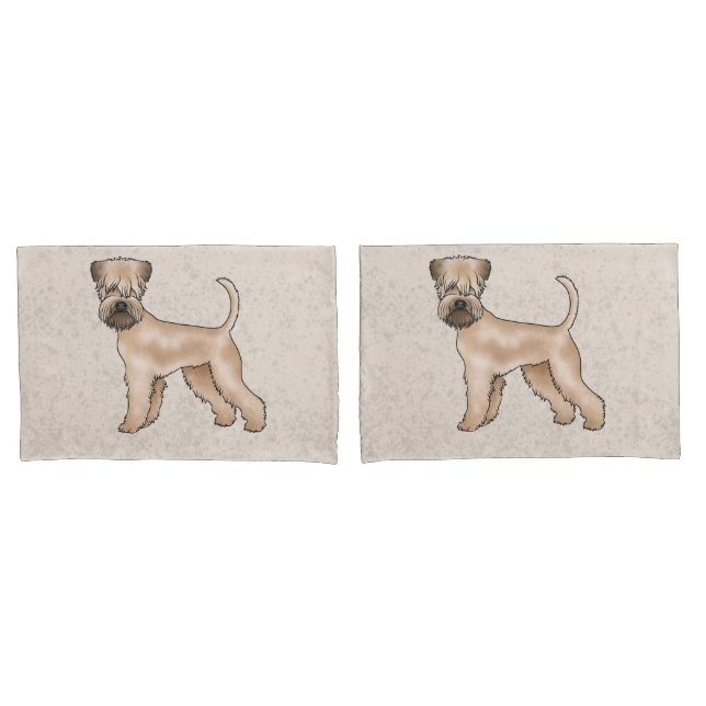 Funda De Cojín Terrier de Trigo Irlandés Cute Perro Beige (Anverso - Set)