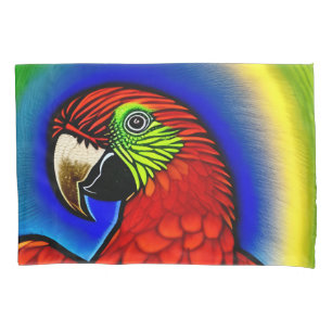 Funda De Cojín Tesoro tropical: Resumen de arte de loro vibrante