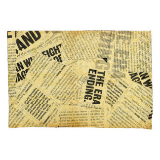 Funda De Cojín Texto de periódico con papel antiguo