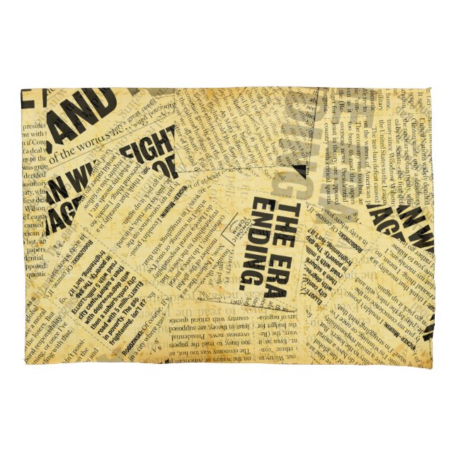 Funda De Cojín Texto de periódico con papel antiguo (Anverso)