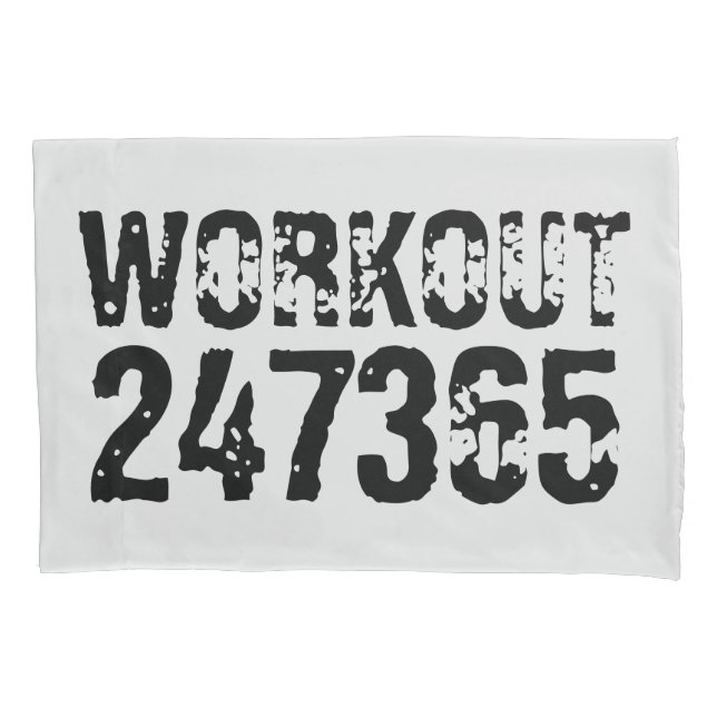 Funda De Cojín Texto desgastado y raspado Workout 247365 negro (Anverso)