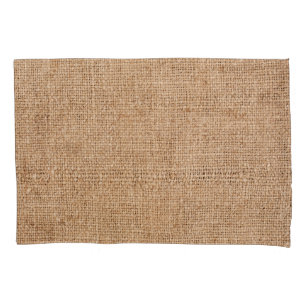 Funda De Cojín Textura de burrega marrón, mantel rústico.