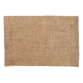 Funda De Cojín Textura de burrega marrón, mantel rústico.