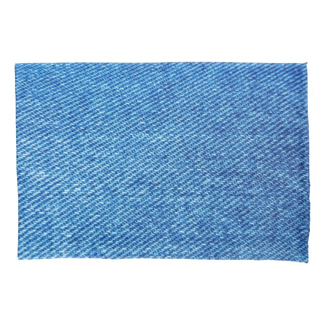 Funda De Cojín Textura de Denim Azul (Anverso)
