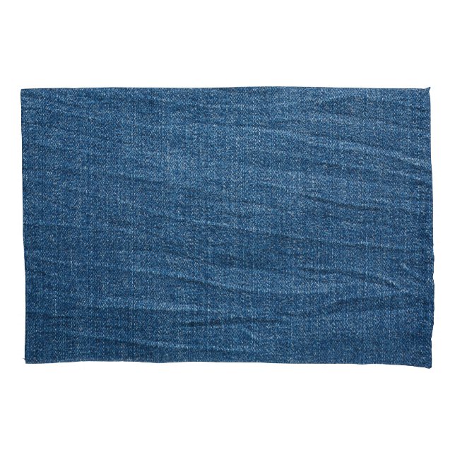 Funda De Cojín Textura de Denim Azul: Jeans Clásicos. (Anverso)