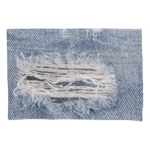Funda De Cojín Textura de jeans desvergonzados
