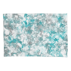 Funda De Cojín Textura de mármol gris y blanco turquesa