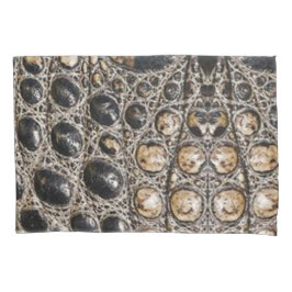 Funda De Cojín Textura de piel de lagarto marrón americano