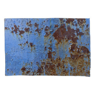 Funda De Cojín textura de pintura metalizado y azul.