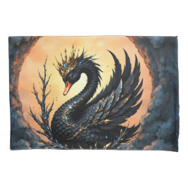 Funda De Cojín The Obsidian Swan of Moonlit Grace. In the twiligh