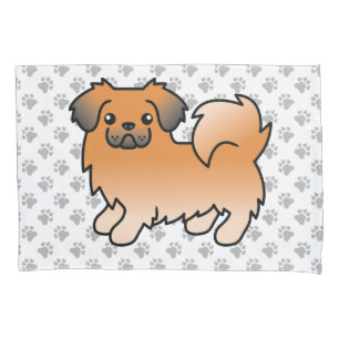 Funda De Cojín Tibetano Spaniel Sable Rojo Perro de Dibujos Anima