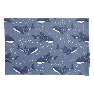 Funda De Cojín Tiburón de ballena estrellado (oscuro)