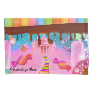 Funda De Cojín Tierra de Dulces Sueños Personalizados Nombre Pers