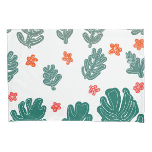 Funda De Cojín tierra y mar: flores y plantas en forma de doodle