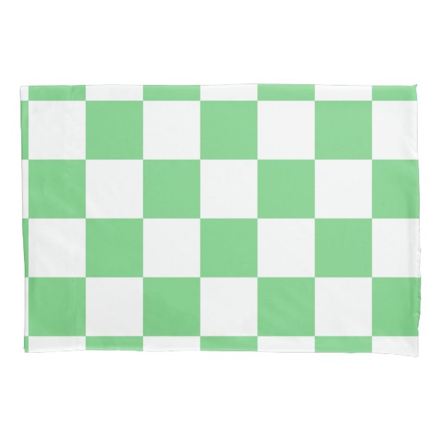 Funda De Cojín Tile Y2K del tablero de ajedrez verde retro (Anverso)