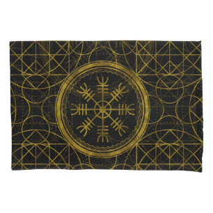 Funda De Cojín Timón de las runas de la protección de Viking de