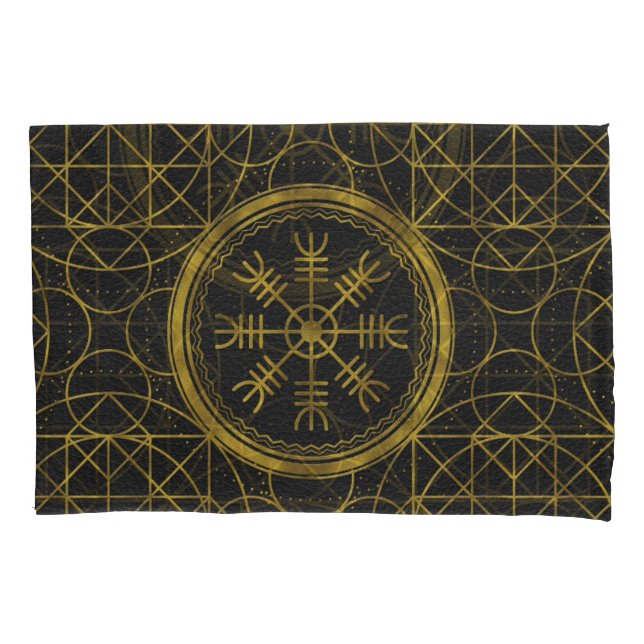 Funda De Cojín Timón de las runas de la protección de Viking del (Anverso)