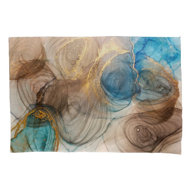 Funda De Cojín Tinta Alcohólica, Abstracto Mineral Blanqueado. (Anverso)