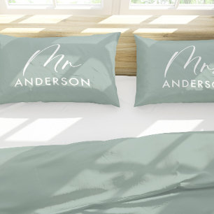 Funda De Cojín Tipografía moderna guión elegante mr regalo almolo