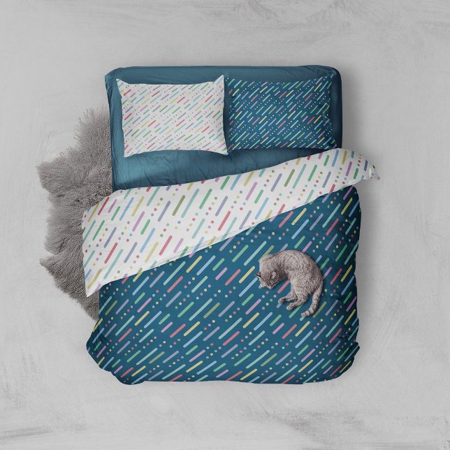 Funda De Cojín Tiras y puntos pasteles (Pastel stripes and dots colorful pattern bedding pillow case)