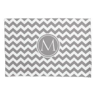 Funda De Cojín Titanio Chevron Monogramado