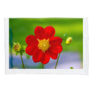 Funda De Cojín Título de Zazzle  Macro Fotografía de Flor Roja, V