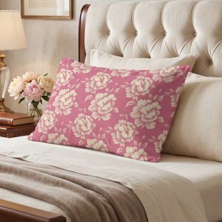 Funda De Cojín Toile de Jouy de Peonía Rosa y Crema - Decoración 