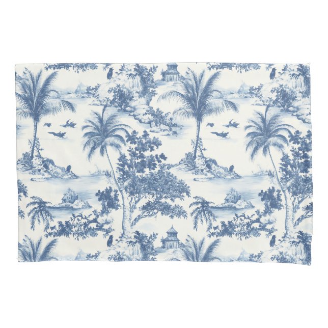 Funda De Cojín Toile Tropical De Jouy (Anverso-izquierdo)