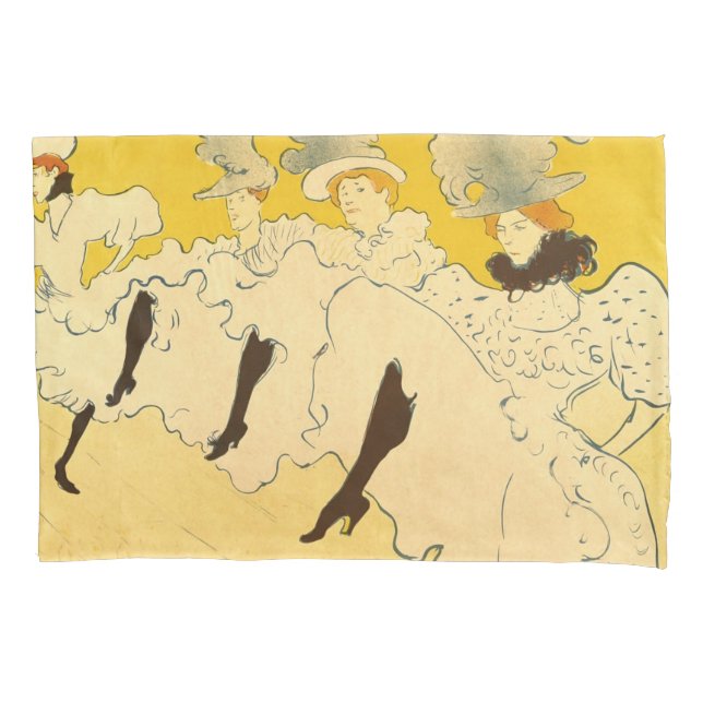 Funda De Cojín Tolouse-Lautrec Dancing Girls Yellow Poster Art (Anverso)