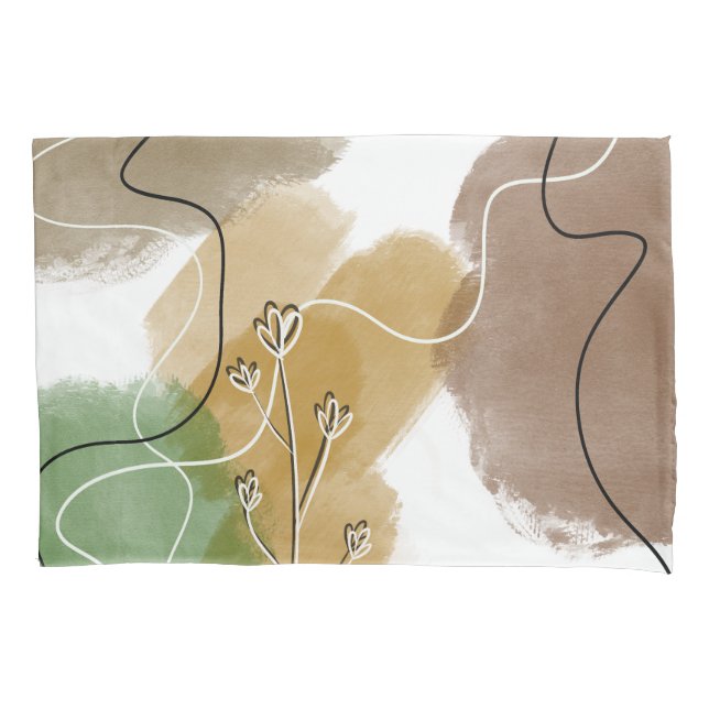 Funda De Cojín Tono de la Tierra del Abtracto Botánico (Anverso)